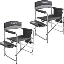 KingCamp 2-Pack Directors Camping Chair with Padded Folding Portable Seats, Black