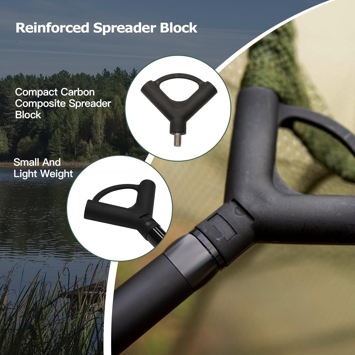 Landing Net for Carp Fishing, 42 Inch Extra Large Fishing Net, 6 Feet Carbon Fiber Long Handle Saltwater Big Fish, Holds Up to 88lbs/40kgs, Olive Green, Supplied with Carry Bag - Image 5